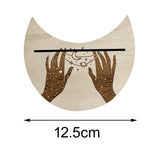 Maxbell Wooden Card Stand Card Display Holder Card Altar Stand for Table Decoration Moon Shaped C