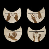 Maxbell Wooden Card Stand Card Display Holder Card Altar Stand for Table Decoration Moon Shaped C