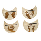 Maxbell Wooden Card Stand Card Display Holder Card Altar Stand for Table Decoration Moon Shaped C