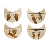 Maxbell Wooden Card Stand Card Display Holder Card Altar Stand for Table Decoration Moon Shaped C