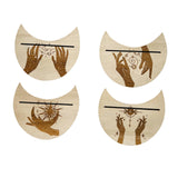 Maxbell Wooden Card Stand Card Display Holder Card Altar Stand for Table Decoration Moon Shaped C