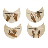 Maxbell Wooden Card Stand Card Display Holder Card Altar Stand for Table Decoration Moon Shaped C