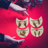 Maxbell Wooden Card Stand Card Display Holder Card Altar Stand for Table Decoration Moon Shaped C