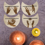 Maxbell Wooden Card Stand Card Display Holder Card Altar Stand for Table Decoration Moon Shaped C