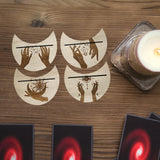 Maxbell Wooden Card Stand Card Display Holder Card Altar Stand for Table Decoration Moon Shaped C