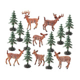 Maxbell Tree Deer Figures Realistic Woodland Creatures for Christmas Kids Red Deer