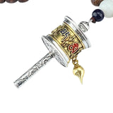 Maxbell Long Pendant Necklace Amulet Prayer Wheel Charms Chain for Valentines Gift