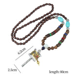 Maxbell Long Pendant Necklace Amulet Prayer Wheel Charms Chain for Valentines Gift