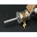 Maxbell Long Pendant Necklace Amulet Prayer Wheel Charms Chain for Valentines Gift