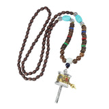 Maxbell Long Pendant Necklace Amulet Prayer Wheel Charms Chain for Valentines Gift