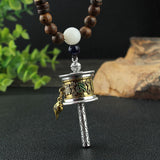 Maxbell Long Pendant Necklace Amulet Prayer Wheel Charms Chain for Valentines Gift