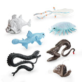 Maxbell 7Pcs Mini Deep Sea Biology Animal Figurines Model for Toddlers Kids