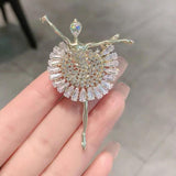 Maxbell Brooch Pins Alloy Dancing Ballet Girl Brooch Corsage for Hat Clothing