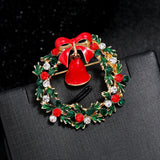 Maxbell Elegant Christmas Brooch Pins Lapel Brooch for Clothes suits Decoration Wreath Wind Chime