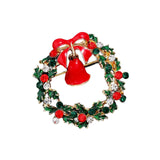 Maxbell Elegant Christmas Brooch Pins Lapel Brooch for Clothes suits Decoration Wreath Wind Chime