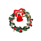 Maxbell Elegant Christmas Brooch Pins Lapel Brooch for Clothes suits Decoration Wreath Wind Chime