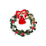 Maxbell Elegant Christmas Brooch Pins Lapel Brooch for Clothes suits Decoration Wreath Wind Chime