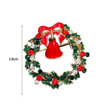 Maxbell Elegant Christmas Brooch Pins Lapel Brooch for Clothes suits Decoration Wreath Wind Chime