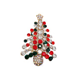 Maxbell Elegant Christmas Brooch Pins Lapel Brooch for Clothes suits Decoration Tree Red