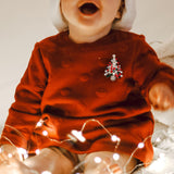 Maxbell Elegant Christmas Brooch Pins Lapel Brooch for Clothes suits Decoration Tree Red