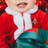 Maxbell Elegant Christmas Brooch Pins Lapel Brooch for Clothes suits Decoration Tree Red