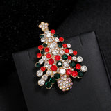 Maxbell Elegant Christmas Brooch Pins Lapel Brooch for Clothes suits Decoration Tree Red