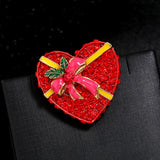 Maxbell Elegant Christmas Brooch Pins Lapel Brooch for Clothes suits Decoration Heart