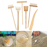 Maxbell Rake Zen Garden Sand Mini Tool Crafts Toy for Home Birthday Gift Supplies Yellow