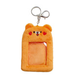 Maxbell Plush Keychain Holder Photo Sleeves Plush Protective Case for Bus Card yellow