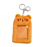 Maxbell Plush Keychain Holder Photo Sleeves Plush Protective Case for Bus Card yellow