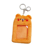 Maxbell Plush Keychain Holder Photo Sleeves Plush Protective Case for Bus Card yellow