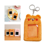 Maxbell Plush Keychain Holder Photo Sleeves Plush Protective Case for Bus Card yellow