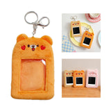 Maxbell Plush Keychain Holder Photo Sleeves Plush Protective Case for Bus Card yellow