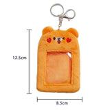 Maxbell Plush Keychain Holder Photo Sleeves Plush Protective Case for Bus Card yellow