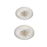 Maxbell Arabic Style Round Wood Dish Plate Dessert Fruits Serving Tray Decorative Diameter 35