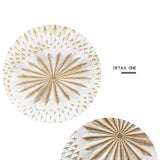 Maxbell Arabic Style Round Wood Dish Plate Dessert Fruits Serving Tray Decorative Diameter 35