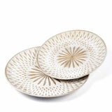 Maxbell Arabic Style Round Wood Dish Plate Dessert Fruits Serving Tray Decorative Diameter 35