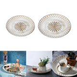 Maxbell Arabic Style Round Wood Dish Plate Dessert Fruits Serving Tray Decorative Diameter 35