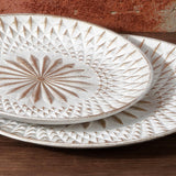 Maxbell Arabic Style Round Wood Dish Plate Dessert Fruits Serving Tray Decorative Diameter 35