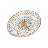 Maxbell Arabic Style Round Wood Dish Plate Dessert Fruits Serving Tray Decorative Diameter 35