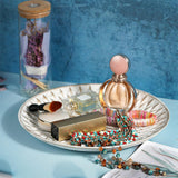 Maxbell Arabic Style Round Wood Dish Plate Dessert Fruits Serving Tray Decorative Diameter 35