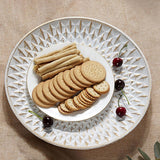 Maxbell Arabic Style Round Wood Dish Plate Dessert Fruits Serving Tray Decorative Diameter 35