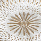 Maxbell Arabic Style Round Wood Dish Plate Dessert Fruits Serving Tray Decorative Diameter 40