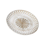 Maxbell Arabic Style Round Wood Dish Plate Dessert Fruits Serving Tray Decorative Diameter 40