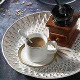 Maxbell Arabic Style Round Wood Dish Plate Dessert Fruits Serving Tray Decorative Diameter 40