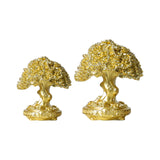 Maxbell Chinese Resin Fortune Money Tree Statue Feng Shui Decor New Year Gift Bonsai Size S