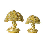 Maxbell Chinese Resin Fortune Money Tree Statue Feng Shui Decor New Year Gift Bonsai Size S