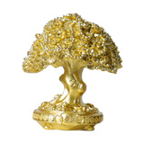 Maxbell Chinese Resin Fortune Money Tree Statue Feng Shui Decor New Year Gift Bonsai Size S