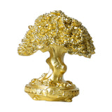 Maxbell Chinese Resin Fortune Money Tree Statue Feng Shui Decor New Year Gift Bonsai Size S