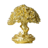Maxbell Chinese Resin Fortune Money Tree Statue Feng Shui Decor New Year Gift Bonsai Size S
